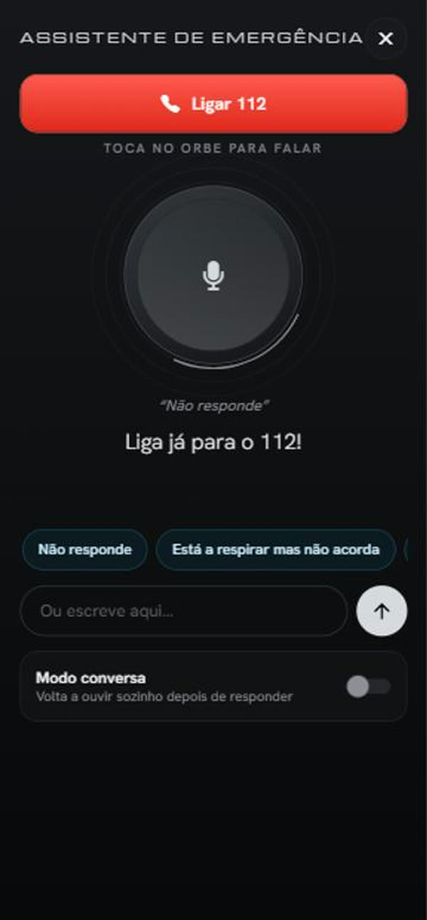 Assistente de emergência por voz